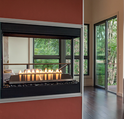 fireplace in Asheville home